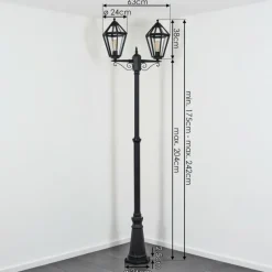 Luminaires Rustiques-hofstein Falfosa Luminaire extérieur, Réverbère, Eclairage de chemin Noir, 2 lumières