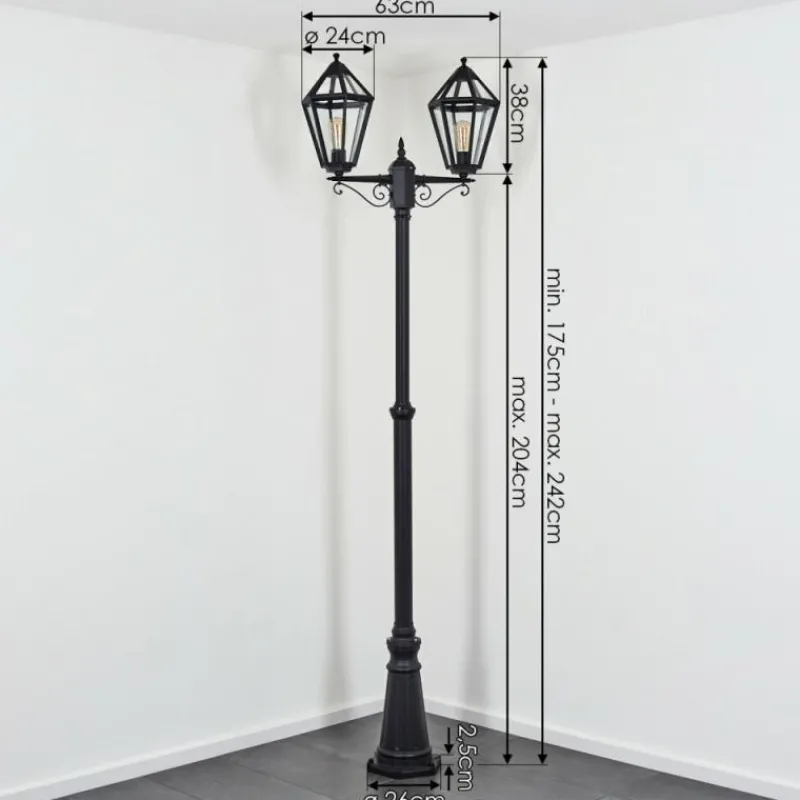 Luminaires Rustiques-hofstein Falfosa Luminaire extérieur, Réverbère, Eclairage de chemin Noir, 2 lumières