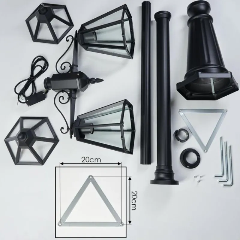 Luminaires Rustiques-hofstein Falfosa Luminaire extérieur, Réverbère, Eclairage de chemin Noir, 2 lumières