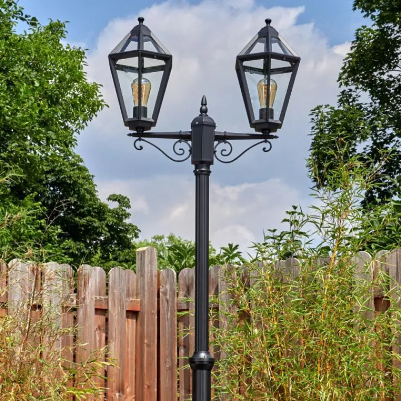 Luminaires Rustiques-hofstein Falfosa Luminaire extérieur, Réverbère, Eclairage de chemin Noir, 2 lumières