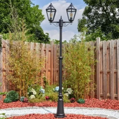 Luminaires Rustiques-hofstein Falfosa Luminaire extérieur, Réverbère, Eclairage de chemin Noir, 2 lumières