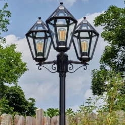 Luminaires Rustiques-hofstein Falfosa Luminaire extérieur, Réverbère, Eclairage de chemin Noir, 3 lumières