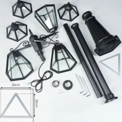 Luminaires Rustiques-hofstein Falfosa Luminaire extérieur, Réverbère, Eclairage de chemin Noir, 3 lumières