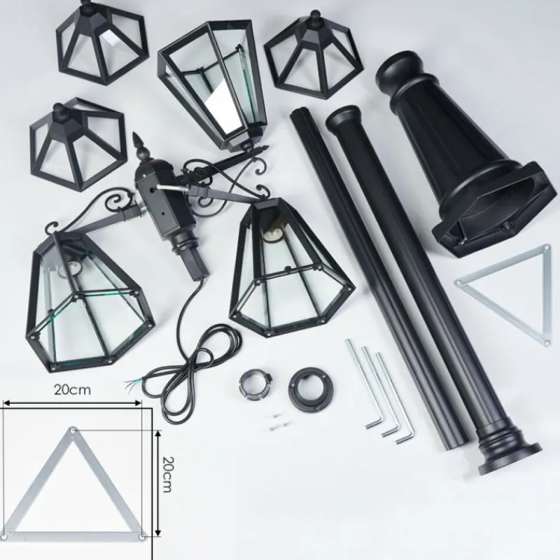 Luminaires Rustiques-hofstein Falfosa Luminaire extérieur, Réverbère, Eclairage de chemin Noir, 3 lumières