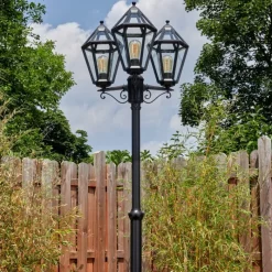 Luminaires Rustiques-hofstein Falfosa Luminaire extérieur, Réverbère, Eclairage de chemin Noir, 3 lumières