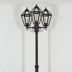 Luminaires Rustiques-hofstein Falfosa Luminaire extérieur, Réverbère, Eclairage de chemin Noir, 3 lumières