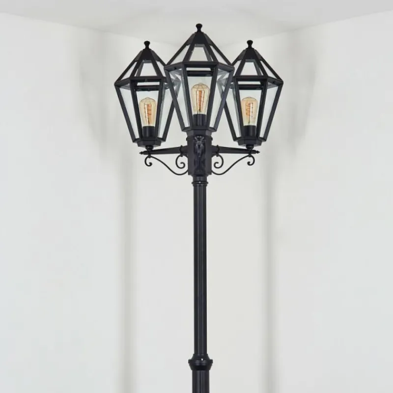 Luminaires Rustiques-hofstein Falfosa Luminaire extérieur, Réverbère, Eclairage de chemin Noir, 3 lumières