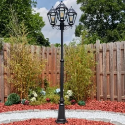 Luminaires Rustiques-hofstein Falfosa Luminaire extérieur, Réverbère, Eclairage de chemin Noir, 3 lumières