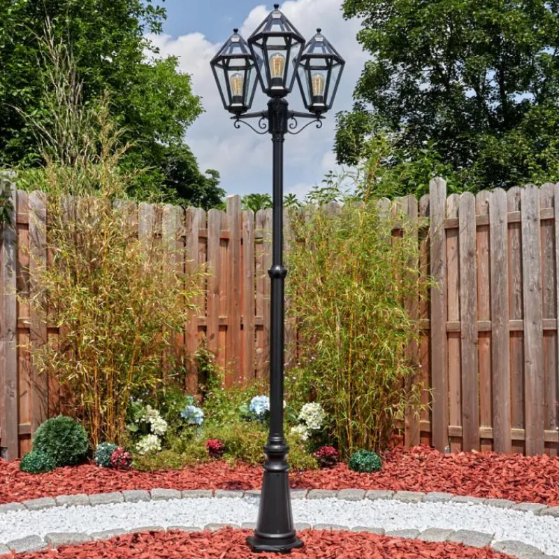 Luminaires Rustiques-hofstein Falfosa Luminaire extérieur, Réverbère, Eclairage de chemin Noir, 3 lumières
