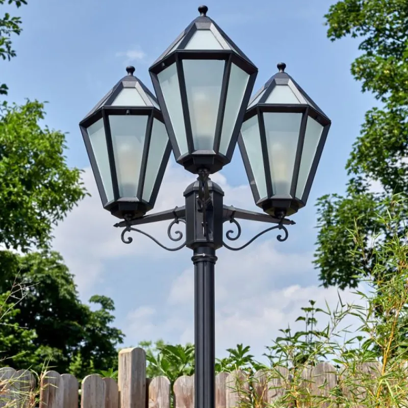 Luminaires Rustiques-hofstein Falfosa Luminaire extérieur, Réverbère, Eclairage de chemin Noir, 3 lumières