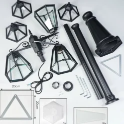 Luminaires Rustiques-hofstein Falfosa Luminaire extérieur, Réverbère, Eclairage de chemin Noir, 3 lumières