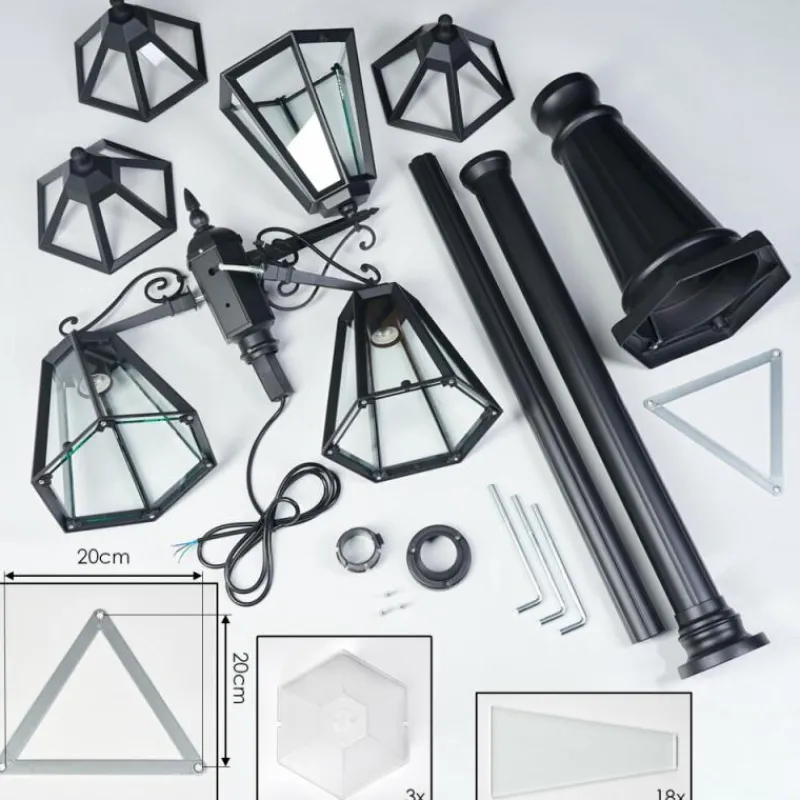 Luminaires Rustiques-hofstein Falfosa Luminaire extérieur, Réverbère, Eclairage de chemin Noir, 3 lumières