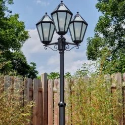 Luminaires Rustiques-hofstein Falfosa Luminaire extérieur, Réverbère, Eclairage de chemin Noir, 3 lumières