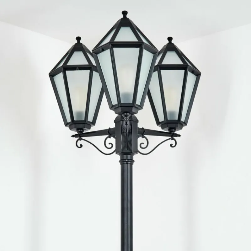 Luminaires Rustiques-hofstein Falfosa Luminaire extérieur, Réverbère, Eclairage de chemin Noir, 3 lumières