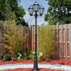 Luminaires Rustiques-hofstein Falfosa Luminaire extérieur, Réverbère, Eclairage de chemin Noir, 3 lumières