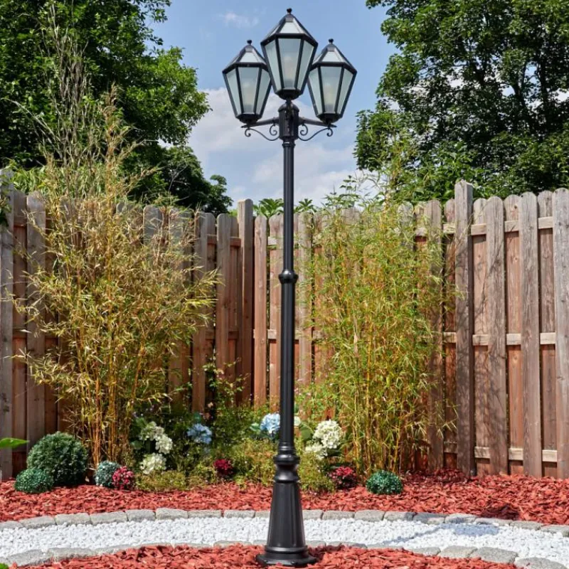 Luminaires Rustiques-hofstein Falfosa Luminaire extérieur, Réverbère, Eclairage de chemin Noir, 3 lumières