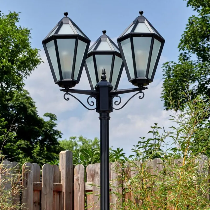 Luminaires Rustiques-hofstein Falfosa Luminaire extérieur, Réverbère, Eclairage de chemin Noir, 3 lumières