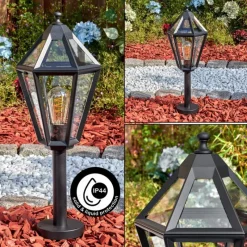 Luminaires Rustiques-hofstein Falfosa Luminaire extérieur, Borne lumineuse, Eclairage de chemin Noir, 1 lumière