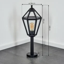 Luminaires Rustiques-hofstein Falfosa Luminaire extérieur, Borne lumineuse, Eclairage de chemin Noir, 1 lumière