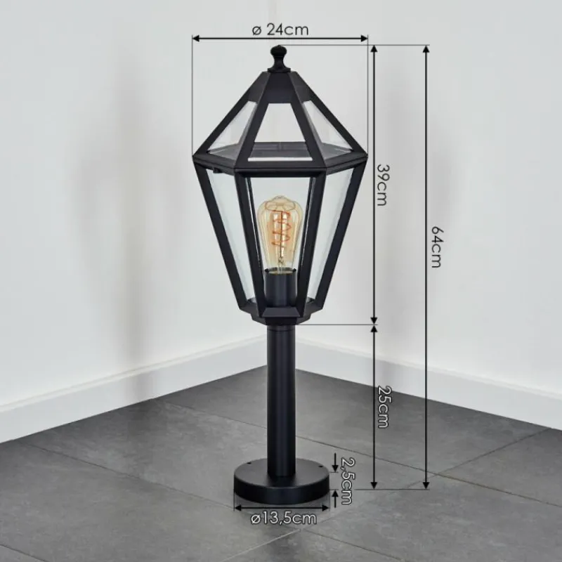 Luminaires Rustiques-hofstein Falfosa Luminaire extérieur, Borne lumineuse, Eclairage de chemin Noir, 1 lumière