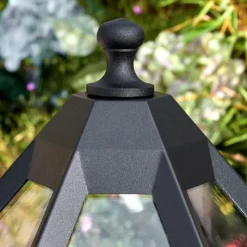 Luminaires Rustiques-hofstein Falfosa Luminaire extérieur, Borne lumineuse, Eclairage de chemin Noir, 1 lumière