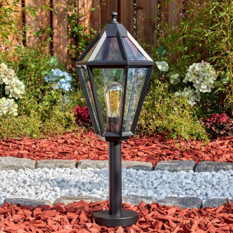 Luminaires Rustiques-hofstein Falfosa Luminaire extérieur, Borne lumineuse, Eclairage de chemin Noir, 1 lumière