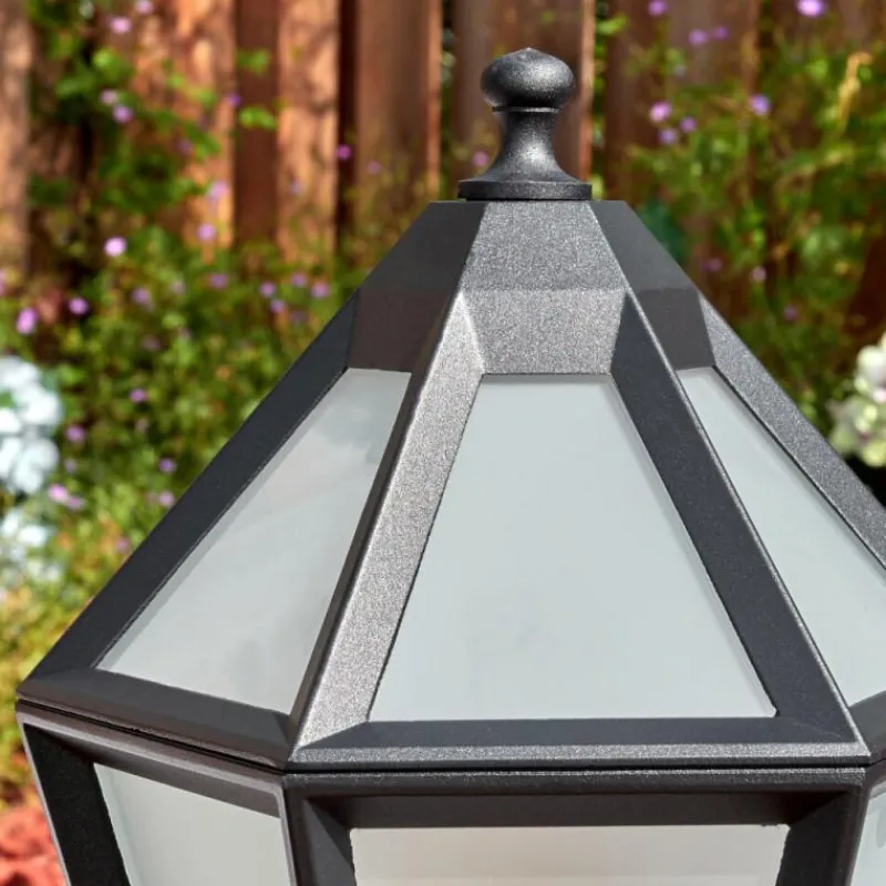 Luminaires Rustiques-hofstein Falfosa Luminaire extérieur, Borne lumineuse, Eclairage de chemin Noir, 1 lumière