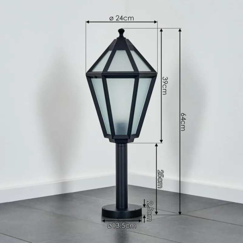 Luminaires Rustiques-hofstein Falfosa Luminaire extérieur, Borne lumineuse, Eclairage de chemin Noir, 1 lumière