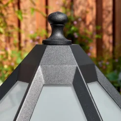 Luminaires Rustiques-hofstein Falfosa Luminaire extérieur, Borne lumineuse, Eclairage de chemin Noir, 1 lumière