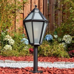 Luminaires Rustiques-hofstein Falfosa Luminaire extérieur, Borne lumineuse, Eclairage de chemin Noir, 1 lumière