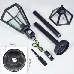 Luminaires Rustiques-hofstein Falfosa Luminaire extérieur, Eclairage de chemin Noir, 1 lumière, Détecteur de mouvement