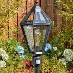 Luminaires Rustiques-hofstein Falfosa Luminaire extérieur, Eclairage de chemin Noir, 1 lumière, Détecteur de mouvement