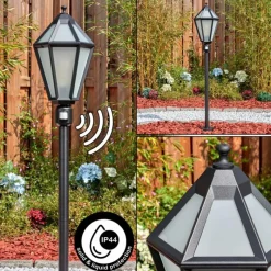 Luminaires Rustiques-hofstein Falfosa Luminaire extérieur, Eclairage de chemin Noir, 1 lumière, Détecteur de mouvement