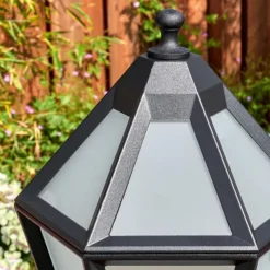 Luminaires Rustiques-hofstein Falfosa Luminaire extérieur, Eclairage de chemin Noir, 1 lumière, Détecteur de mouvement