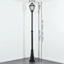 Luminaires Rustiques-hofstein Falfosa Luminaire extérieur, Réverbère, Eclairage de chemin Noir, 1 lumière