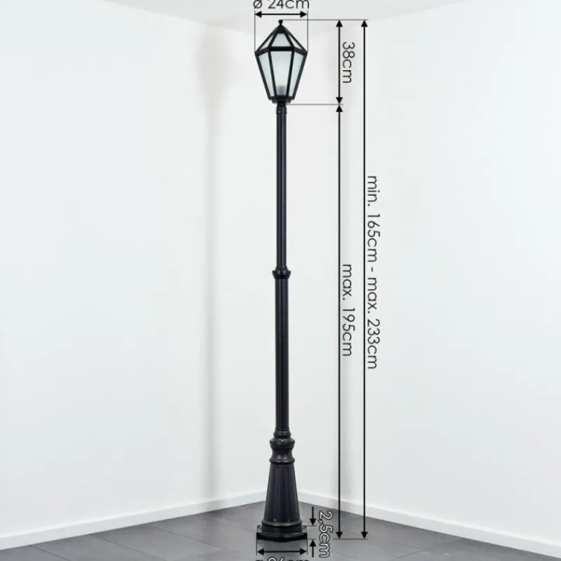 Luminaires Rustiques-hofstein Falfosa Luminaire extérieur, Réverbère, Eclairage de chemin Noir, 1 lumière