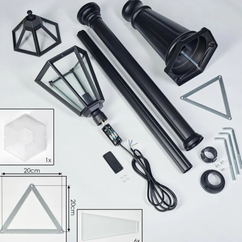 Luminaires Rustiques-hofstein Falfosa Luminaire extérieur, Réverbère, Eclairage de chemin Noir, 1 lumière