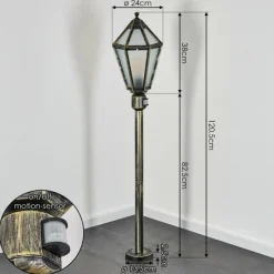 Luminaires Rustiques-hofstein Falfosa Luminaire extérieur, Eclairage de chemin Or, Noir, 1 lumière, Détecteur de mouvement