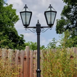 Luminaires Rustiques-hofstein Falfosa Luminaire extérieur, Réverbère, Eclairage de chemin Noir, 2 lumières