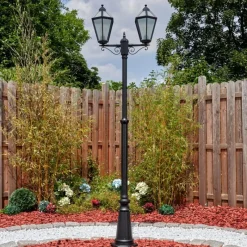 Luminaires Rustiques-hofstein Falfosa Luminaire extérieur, Réverbère, Eclairage de chemin Noir, 2 lumières