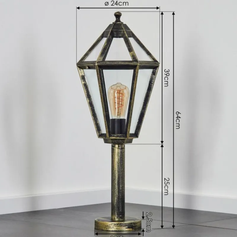 Luminaires Rustiques-hofstein Falfosa Luminaire extérieur, Borne lumineuse, Eclairage de chemin Noir, 1 lumière