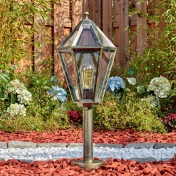 Luminaires Rustiques-hofstein Falfosa Luminaire extérieur, Borne lumineuse, Eclairage de chemin Noir, 1 lumière