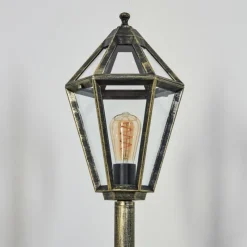 Luminaires Rustiques-hofstein Falfosa Luminaire extérieur, Borne lumineuse, Eclairage de chemin Noir, 1 lumière