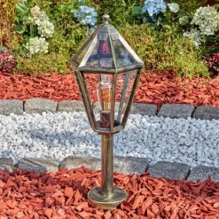 Luminaires Rustiques-hofstein Falfosa Luminaire extérieur, Borne lumineuse, Eclairage de chemin Noir, 1 lumière