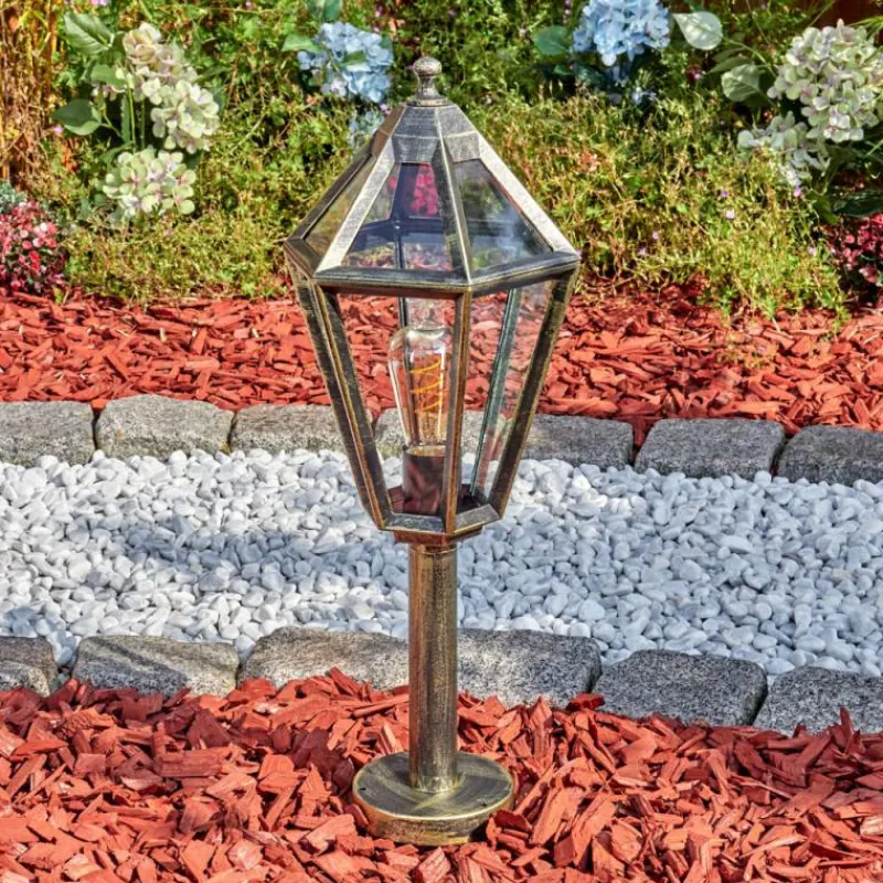 Luminaires Rustiques-hofstein Falfosa Luminaire extérieur, Borne lumineuse, Eclairage de chemin Noir, 1 lumière