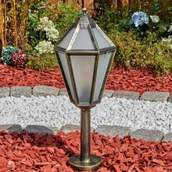 Luminaires Rustiques-hofstein Falfosa Luminaire extérieur, Borne lumineuse, Eclairage de chemin Noir, 1 lumière