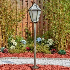 Luminaires Rustiques-hofstein Falfosa Luminaire extérieur, Eclairage de chemin Or, Noir, 1 lumière