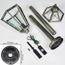 Luminaires Rustiques-hofstein Falfosa Luminaire extérieur, Eclairage de chemin Or, Noir, 1 lumière