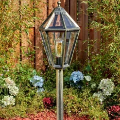 Luminaires Rustiques-hofstein Falfosa Luminaire extérieur, Eclairage de chemin Or, Noir, 1 lumière