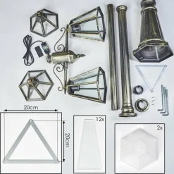 Luminaires Rustiques-hofstein Falfosa Luminaire extérieur, Réverbère, Eclairage de chemin Or, Noir, 2 lumières